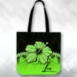 (Custom) Polynesian Tote Bag Hibiscus Personal Signature Green A02