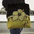(Custom) Polynesian Tote Bag Hibiscus Personal Signature Yellow A02