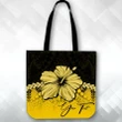 (Custom) Polynesian Tote Bag Hibiscus Personal Signature Yellow