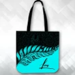 (Custom) New Zealand Tote Bag Silver Fern Kiwi Personal Signature Turquoise A02