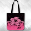 (Custom) Polynesian Tote Bag Hibiscus Personal Signature Pink A02