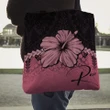 (Custom) Polynesian Tote Bag Hibiscus Personal Signature Pink A02