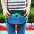 (Custom) Polynesian Saddle Bag Hibiscus Personal Signature Blue A02
