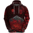 (Custom Personalised) Warriors Rugby Hoodie New Zealand Mount Taranaki With Poppy Flowers Anzac Vibes - Red, Custom Text And Number A7