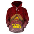Hawaii Mauna Kea All Over Custom Personalised Hoodie - Hand Sign Symbol - BN12