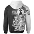Brittany Celtic Hoodie - Bretagne Stoat Ermine With Celtic Cross - BN18