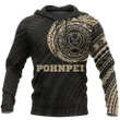 Pohnpei In My Heart Tattoo Style Hoodie