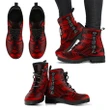 Tonga Leather Boots - Polynesian Tattoo Red - BN0110