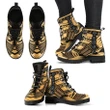 Tonga Leather Boots - Polynesian Tattoo Gold - BN0110
