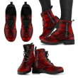 Tokelau Leather Boots - Polynesian Tattoo Red - BN0110