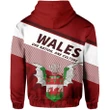 Wales Hoodie Flag Motto Red - Limited Style J5