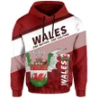 Wales Hoodie Flag Motto Red - Limited Style J5