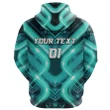 (Custom Personalised) New Zealand Warriors Rugby Hoodie Original Style - Turquoise, Custom Text And Number A7