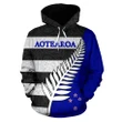 Aotearoa-New Zealand Hoodie Silver Fern Th5