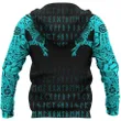 Vikings Hoodie - The Raven Of Odin Tattoo Special Cyan A7