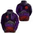 (Custom Personalised) Warriors Rugby Hoodie New Zealand Mount Taranaki With Poppy Flowers Anzac Vibes Purple, Custom Text And Number
