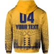 (Custom Text and Number)Niue Rugby Zip Hoodie Yellow A7