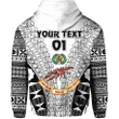 (Custom Personalised) Rewa Rugby Union Fiji Zip Hoodie Tapa Vibes - White, Custom Text And Number A7