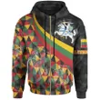 Lithuania Zip-up Hoodie Lithuania Coat Of Arms with Flag Color
