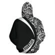 Aotearoa Silver Fern Maori Zip-Up Hoodie - Circle Style J9