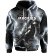 (Custom Personalised) Magpies Flash Newest Zip Hoodie Collingwood Style - Custom Text and Number A7
