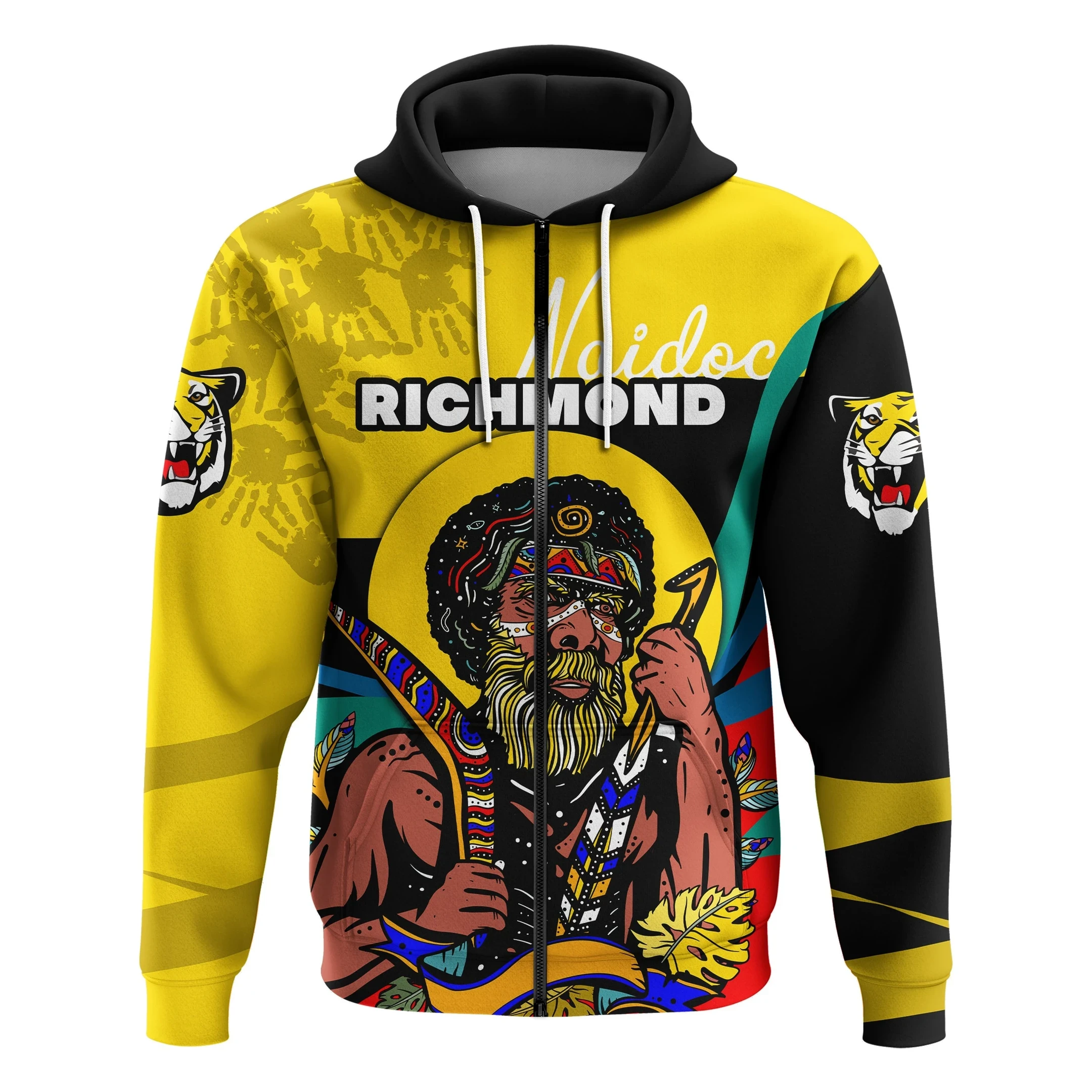 (Custom Personalised) Richmond Naidoc Week Zip Hoodie Tigers Indigenous Special Style A7