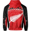New Zealand Hoodie Zip - Red - Gel Style - Happy Waitangi Day - J6