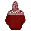 Poly All Over Zip-Up Hoodie - Polynesian Red Custom Version - Bn09