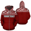 Poly All Over Zip-Up Hoodie Polynesian Red Custom Version