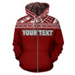 Poly All Over Zip-Up Hoodie - Polynesian Red Custom Version - Bn09