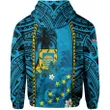 Zip Up Hoodie Tuvalu Coat Of Arms Polynesian With Hibiscus And Waves Th65
