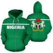 Nigeria All Over Zip-Up Hoodie Horizontal Style