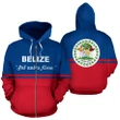 Belize Motto Zip Up Hoodie K5