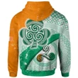 Ireland Celtic Zip-Up Hoodie - Ireland Shamrock With Celtic Patterns - BN23