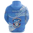 (Custom Personalised) Apifoou College Zip Hoodie Tonga Unique Version - Blue, Custom Text and Number A7