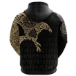 Vikings - The Raven Of Odin Tattoo Zip Hoodie Gold A7