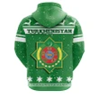 Christmas Turkmenistan Coat Of Arms Zip Hoodie JW09
