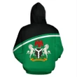 Nigeria All Over Zip-Up Hoodie - Curve Style - BN09