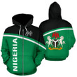 Nigeria All Over Zip-Up Hoodie Curve Style
