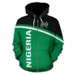 Nigeria All Over Zip-Up Hoodie - Curve Style - BN09