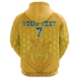 (Custom Personalised) CSK Zip Hoodie Cricket Traditional Pride - Yellow, Custom Text And Number A7