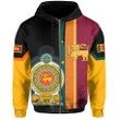 Sri Lanka Coat Of Arm Flag Hoodie(Zip-up) - AH - J4