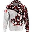 Canada Day Zip Hoodie Haida Maple Leaf Style Tattoo White
