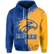 (Custom Personalised) West Coast Eagles Zip-Hoodie Aboriginal Patterns Half Style