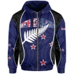 New Zealand Hoodie Zip - Blue - Gel Style - Happy Waitangi Day - J6