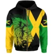 Jamaica Lion Flag And Coat Of Arm Hoodie (Zip-up) - J4