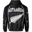 New Zealand Hoodie Zip - Black - Gel Style - Happy Waitangi Day - J6