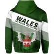 Wales Zipper Hoodie Flag Motto - Limited Style J5