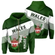 Wales Zipper Hoodie Flag Motto Limited Style