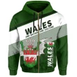 Wales Zipper Hoodie Flag Motto - Limited Style J5